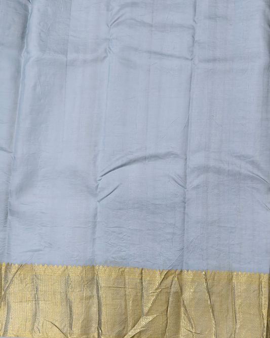 Grey Colour Vairaoosi Kanchivaram With Ecoprint All Over