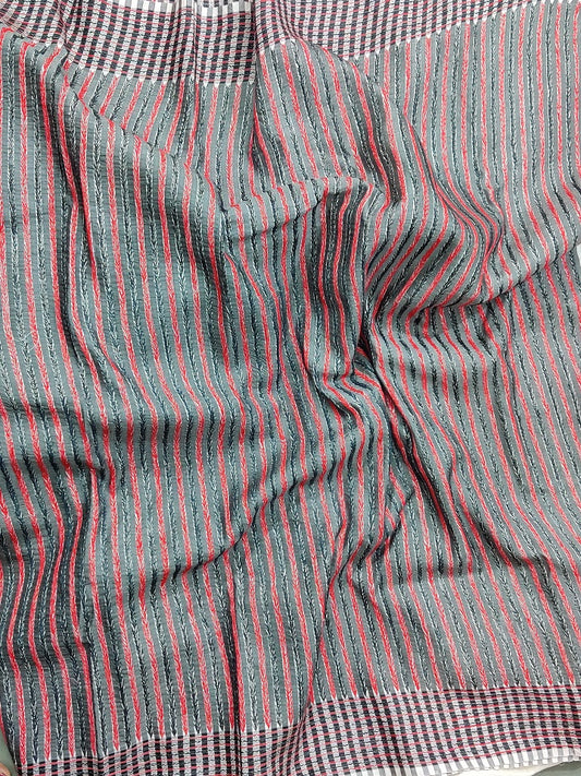 White Colour Bangalore Silk Saree With Kanta Work