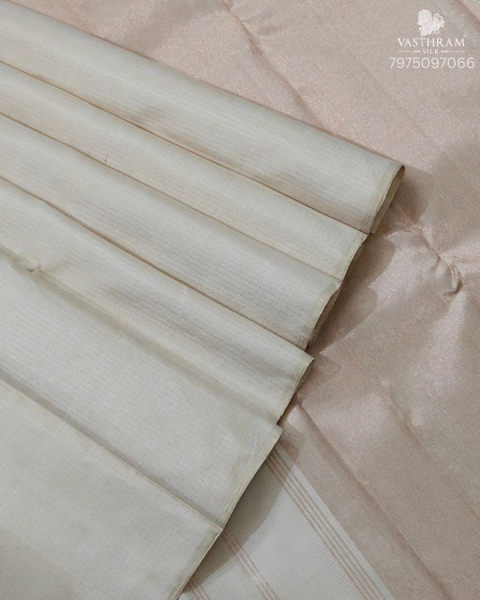 Dark Grey Colour Kanchivaram Silk With Vaira Oosi Checks All Over Code : KA0487