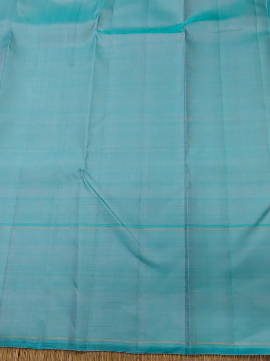Cream colour pure zari kanchivaram silk saree with thread woven zari motif