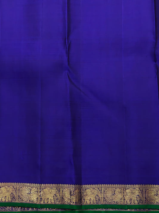 Blue colour pure zari kanchivaram silk saree with small zari butta all over Code : KA0521