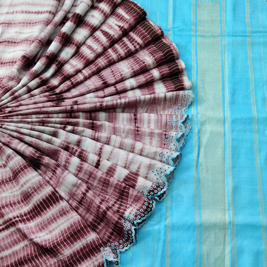 Light Grey Colour Kanchivaram Silk Saree With Shibori print All Over