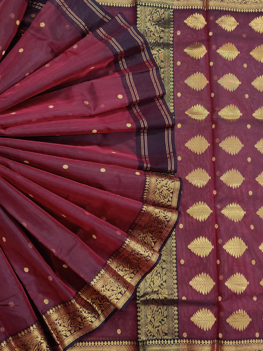 Maroon Colour Chanderi Silk with Zari Butta