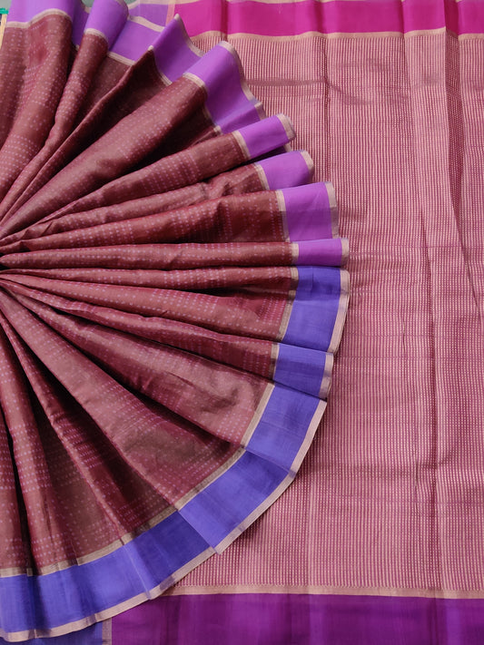Brown Colour Chanderi Silk With Digital Print