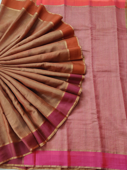 Light Brown Chanderi Silk With Digital Print