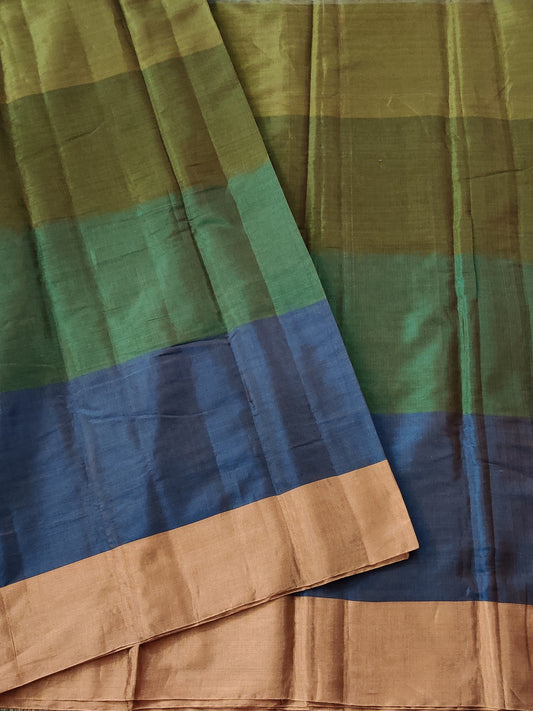 Multi Colour Chanderi Silk With Zari Border