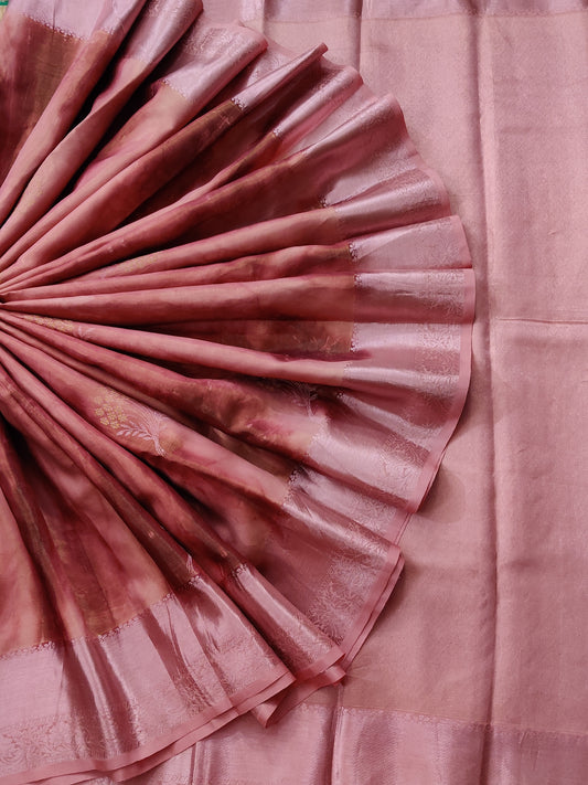 Onion Colour Kanchivaram Silk Saree With Shibori All Over