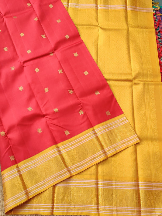 Red Colour Kanchivaram Silk With Zari Butta