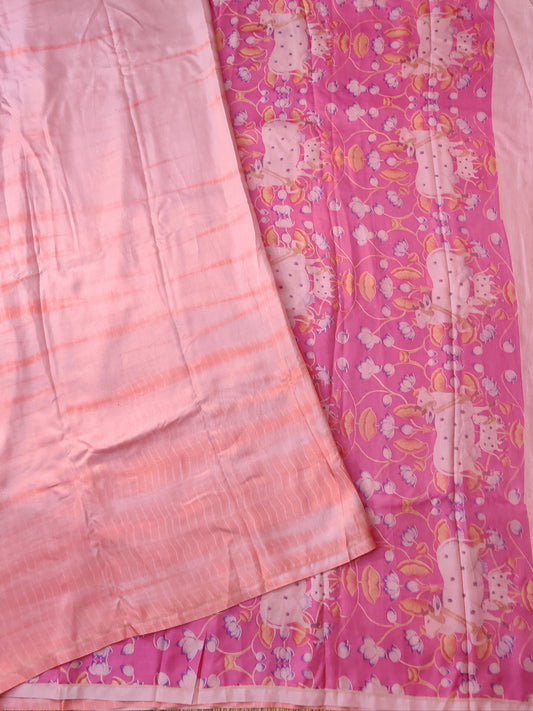 Baby Pink Colour Soft Silk Saree with Shibori Work All Over Code : SS001