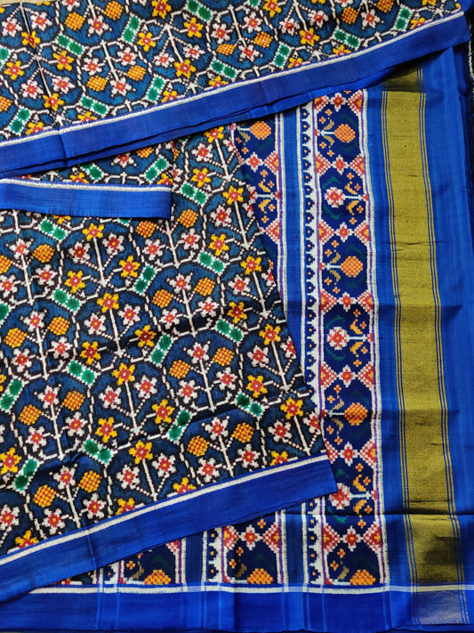 Grey Colour Double Ikkat Patan Patola Saree