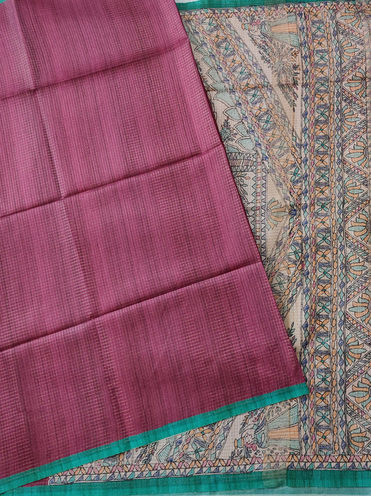 Dark Onion Colour Semi Banarasi Saree With Zari Checks All Over Code : VB0332
