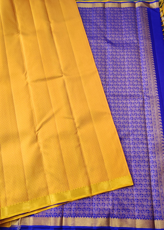 Orange Colour Partly Kanchivaram Silk Saree With Thread Woven Motif Body Code : KA0371