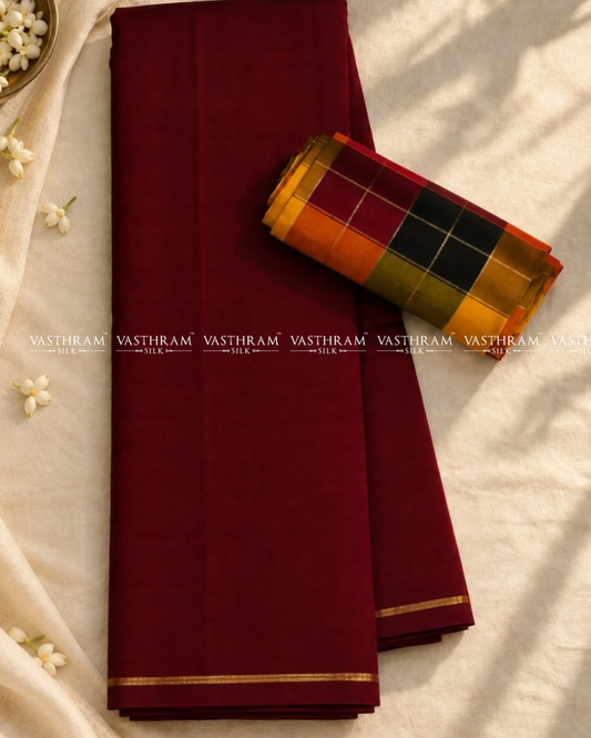 Maroon colour pure zari kanchivaram silk