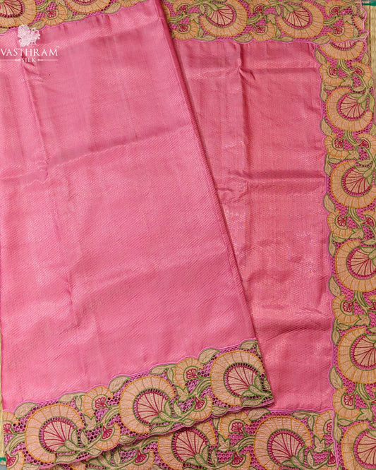 Onion Pink Colour Kanchivaram Silk Saree With Zari Brocade All Over