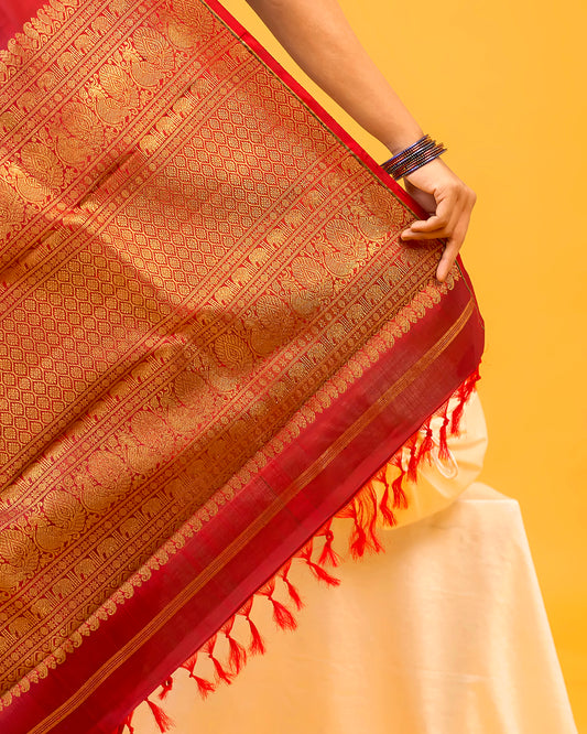 Blue Colour Kanchivaram Silk Saree With Checks Motif All Over