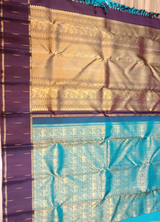 Peacock green colour kanchivaram silk saree