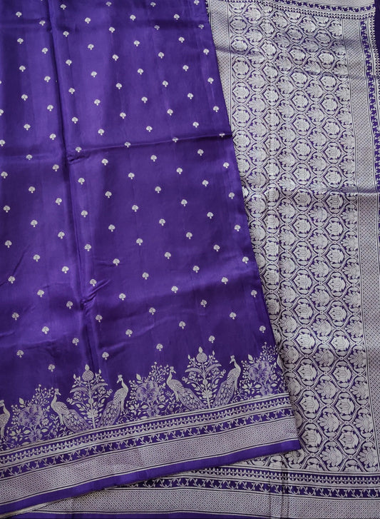 Purple Colour Semi Mashru Saree With Small Zari Butta All Over Code : VB0388