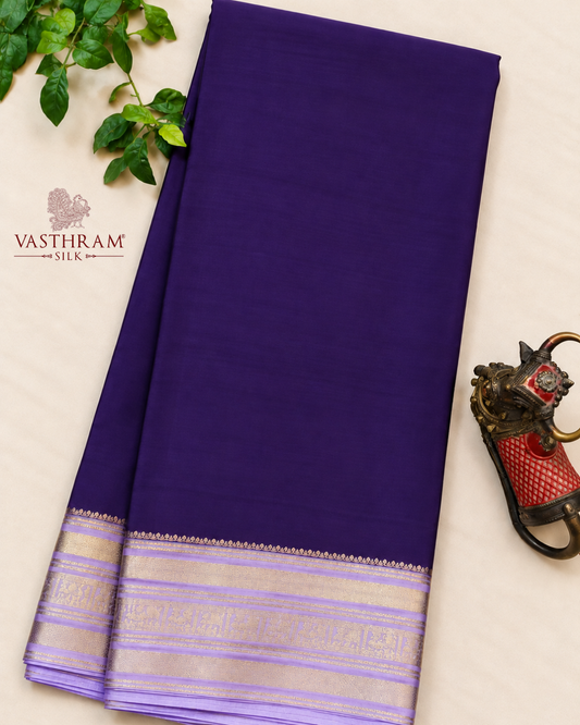 Purple Colour Mysore Crepe Silk