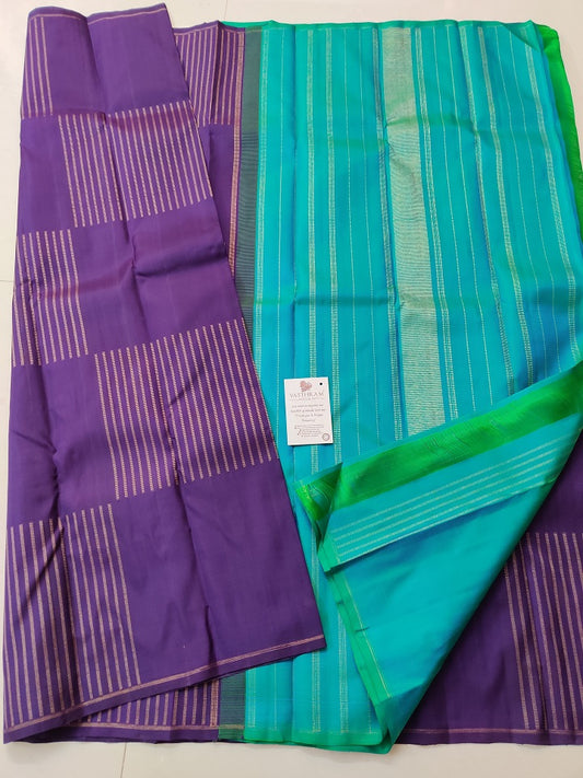 Purple Colour Kanchivaram Silk  Saree With Zari Motif All Over
