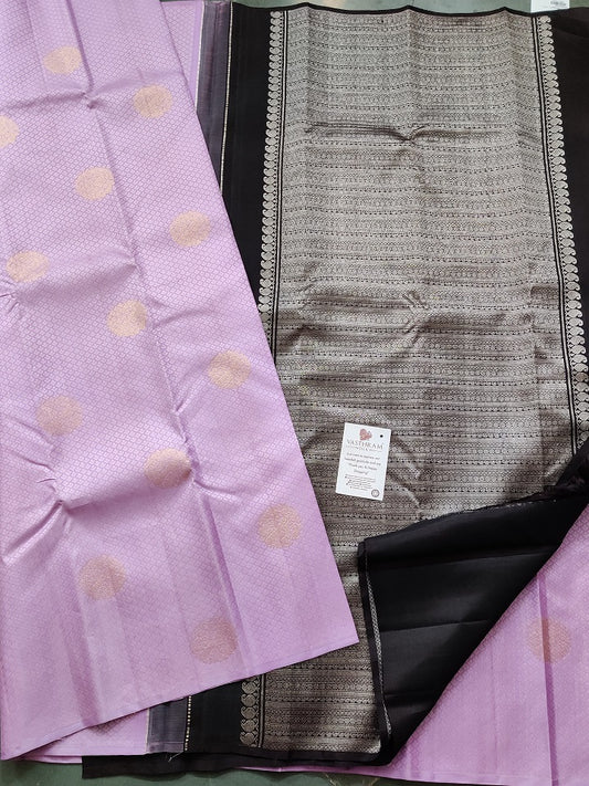 Lavender Colour Kanchivaram Silk Saree With Zari Motif All Over