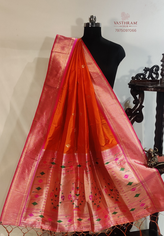 Orange Colour Semi Banarasi Dupatta