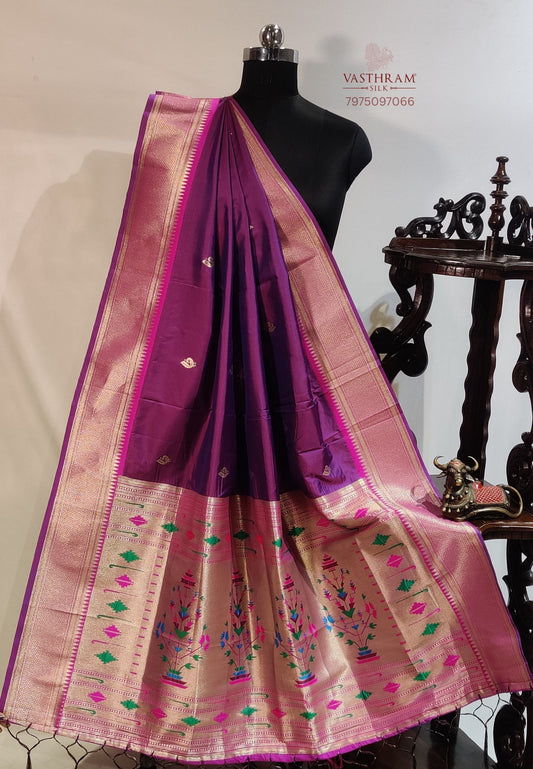 Purple Colour Semi Banarasi Dupatta