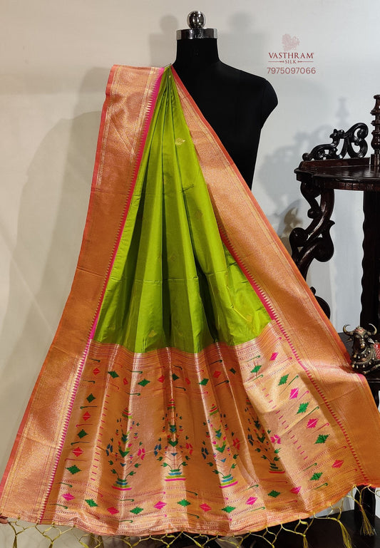 Parrot Green Colour Semi Banarasi Dupatta