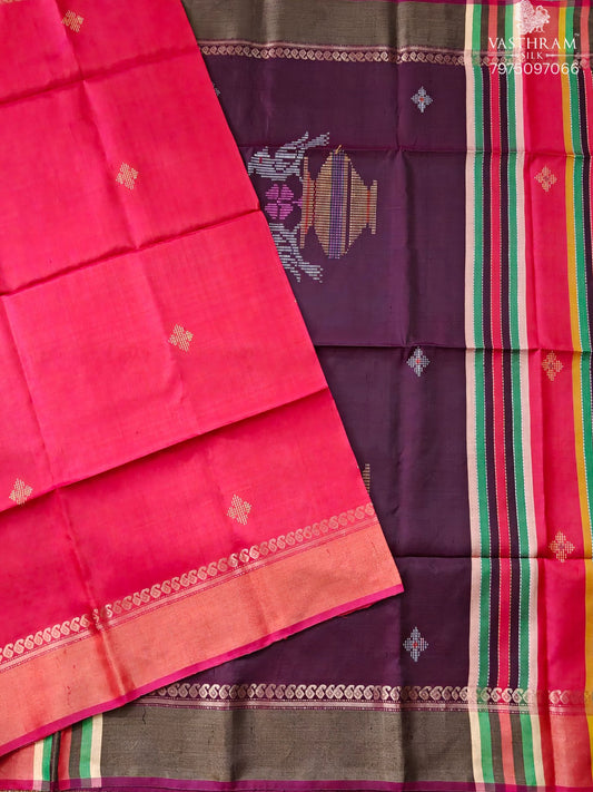 Red Colour Bishnupuri Silk Saree With Kanta Work All Over Code : VB0500