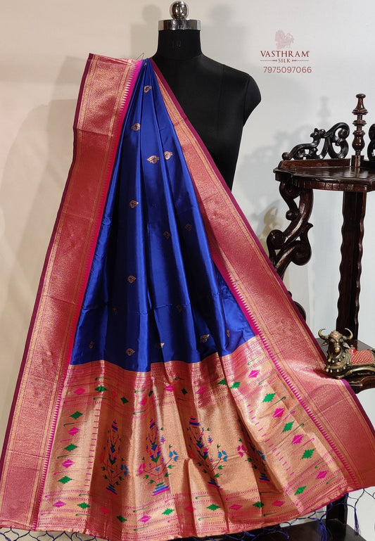 Blue Colour Semi Banarasi Dupatta