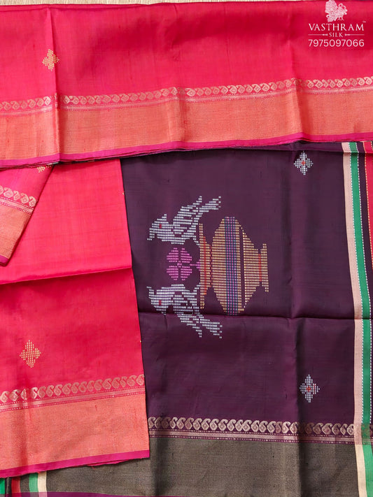 Red Colour Bishnupuri Silk Saree With Kanta Work All Over Code : VB0500