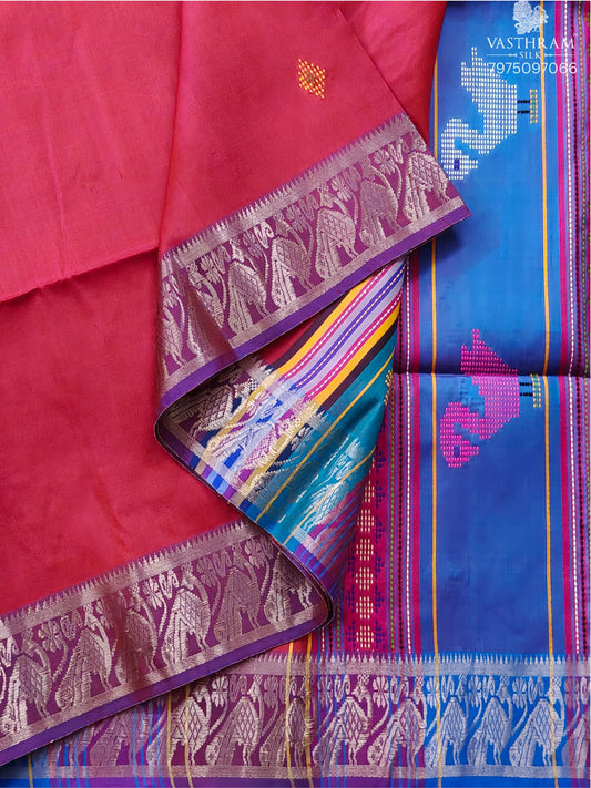 Maroon Colour Bishnupuri Silk Saree With Kanta Work All Over Code : VB0498