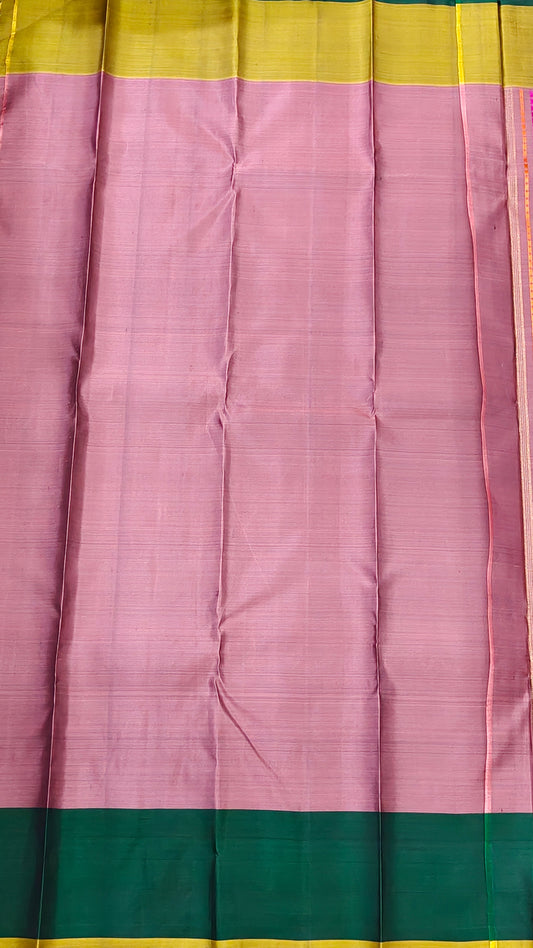 Onion Pink Colour Pure Zari Kanchivaram Silk Saree With Small Thread Wove Motif All Over Code : KA0512