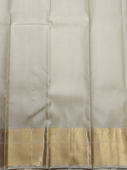 Light Pista Green Colour Pure Zari Kanchivaram Silk Saree With Zari Stripes & Zari Butta All Over Code : KA0519