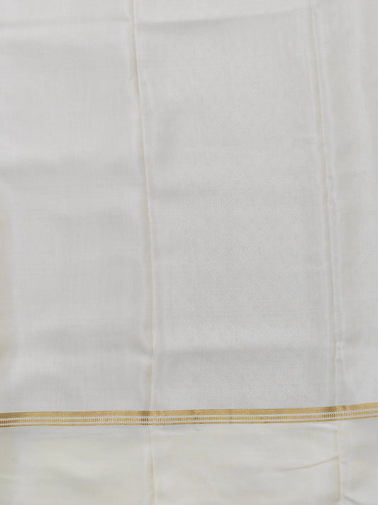 Yellow colour mysore crepe silk saree with zari stripes all over