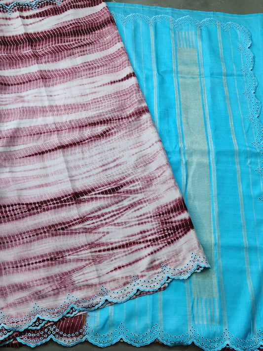 Light Grey Colour Kanchivaram Silk Saree With Shibori print All Over