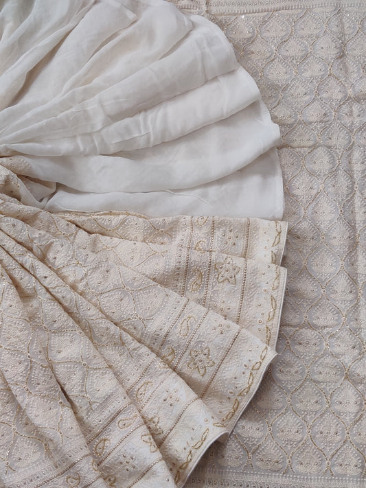 Georgette Chikankari Silk Code : O1020VB1203102