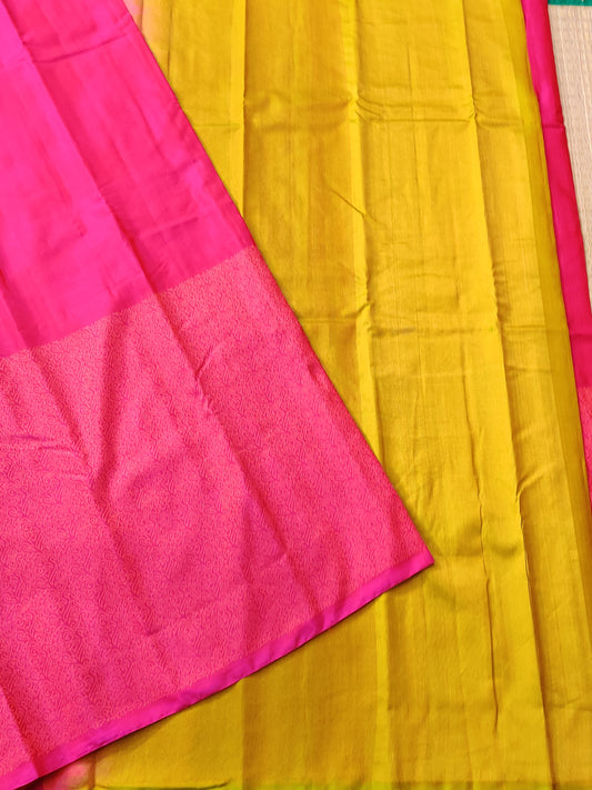 Pink Colour Cotton Silk Saree With Zari Motif