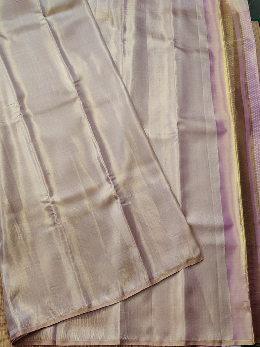 Chikoo Colour Kanchivaram Silk Saree With Zari Brocade All Over