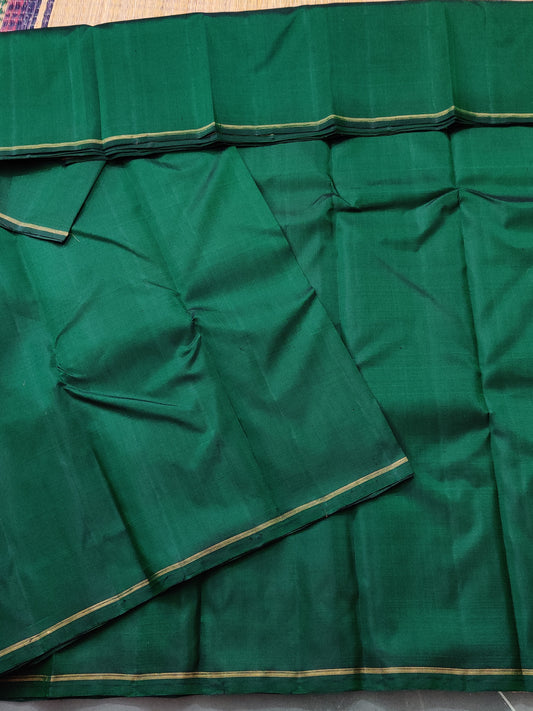 Green Colour Plain Kanchivaram Silk Saree