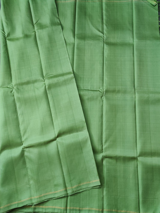 Pista Green Colour Plain Kanchivaram Silk