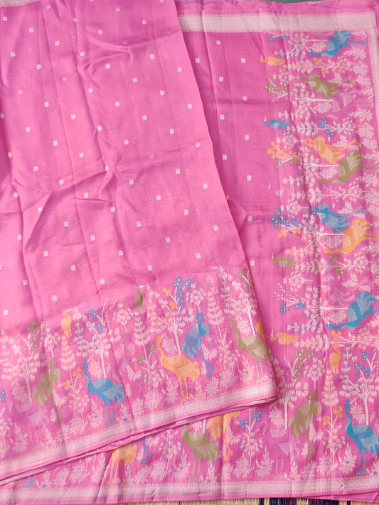 Baby Pink Colour Semi Georgette Saree With Zari Butta All Over Code : VB0135