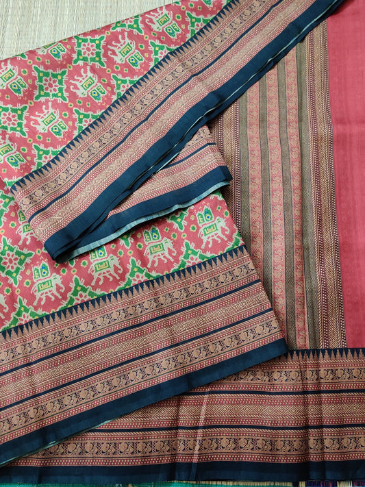 Maroon Colour Semi Banarasi Saree With Digital Print All Over Code : VB0221
