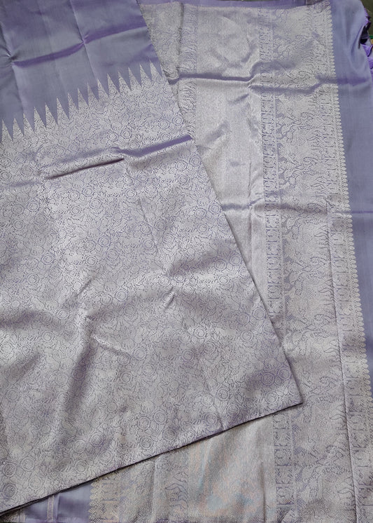 Lavender Colour Raising Kanchivaram Silk Saree Code : KA0156