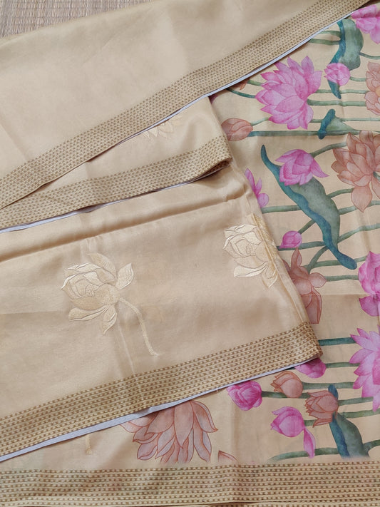 yellow Clour Semi Tissue Saree With Embroidery All Over Code : VB0262