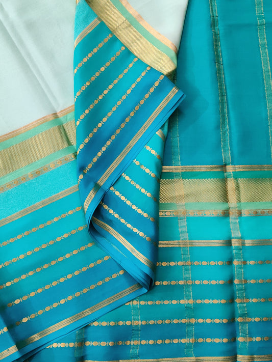 Light Pista Green Colour Mysore Silk Plain Body Code : KA0165
