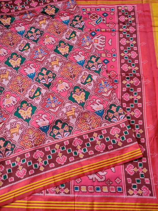 Multi Colour Semi Patalo Saree With Ikkat Weaving All Over Code : VB0283