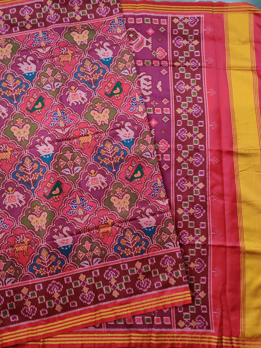 Multi Colour Semi Patalo Saree With Ikkat Weaving All Over Code : VB0286