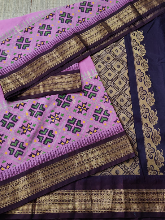 Pink Colour Cotton Saree With Hand Block Print & Zari Butta All Over Code : SC031