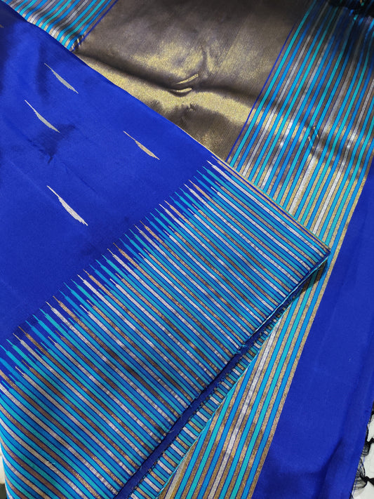 Blue Colour Kanchivaram Silk Saree With Zari Butta All Over Code :KA0211