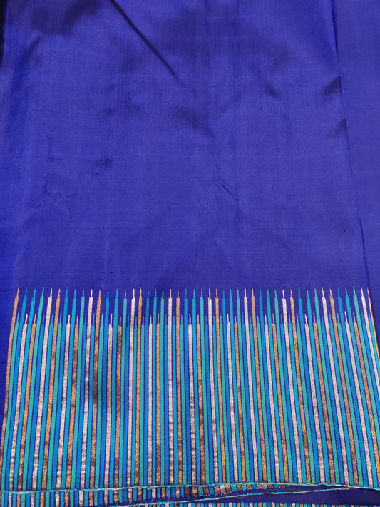 Blue Colour Kanchivaram Silk Saree With Zari Butta All Over Code :KA0211